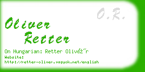 oliver retter business card